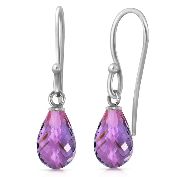 Galaxy Gold Products Jewelry - 🔥14K. SOLID GOLD FISH HOOK EARRINGS WITH AMETHYST